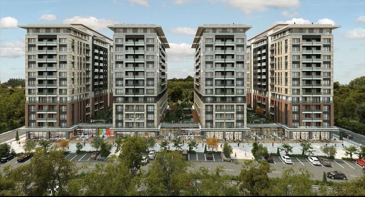 Mega Garden Park Zeytinburnu konut bloklarının dış görünüşü